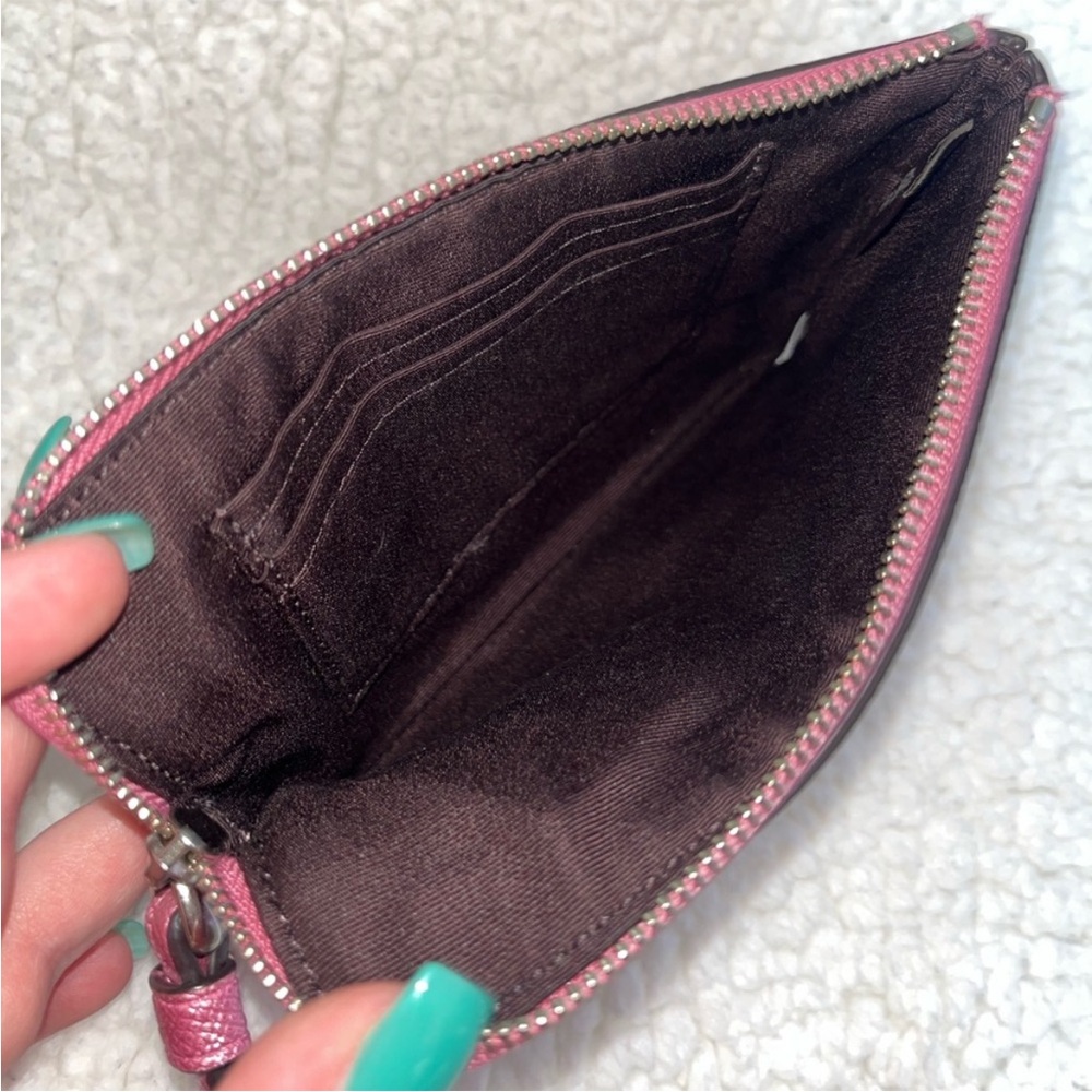 Coach Metallic Pink Leather Wristlet - Picture 3 of 5